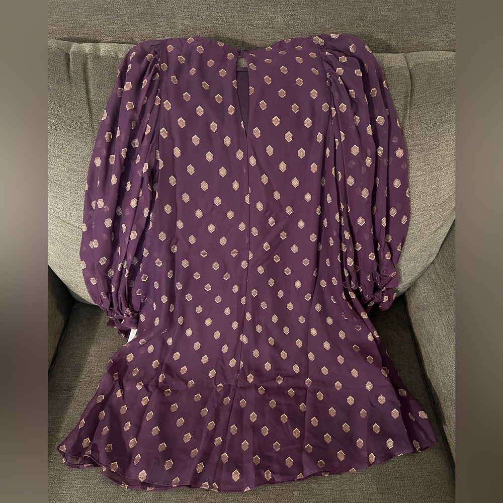 NEW Calvin Klein Womens Metallic Mini Dress with Tie Sleeves S… - Picture 11 of 11